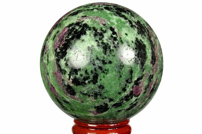 Polished Ruby Zoisite Sphere - Tanzania #146025